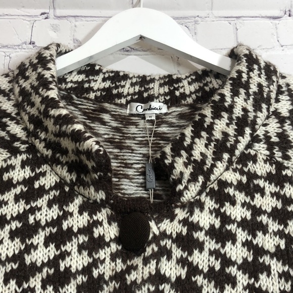 NWT Carducci sweater brown and white - Picture 6 of 15